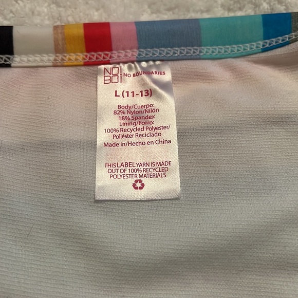 NWT No Boundaries striped multi colored bikini bottom in size L - Picture 3 of 9